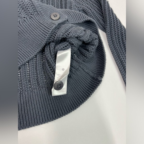 Amalfi Open Stitch Cotton Cardigan, color gray - Picture 6 of 12